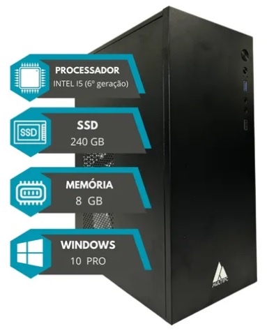 desktop-preto-Computador Multipc I5 6ª Geração 8gb Ram Ssd 240gb